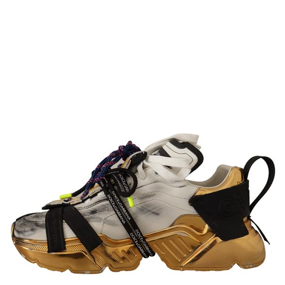 Dolce & Gabbana Multicolor Gold Leather Daymaster Sneakers - Picture 2 of 6